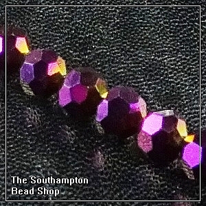 Chinese 6mm Round Crystals - Metallic Purple